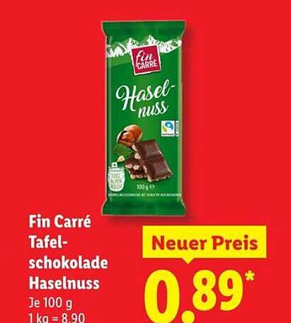Fin Carré Tafelschokolade Haselnuss