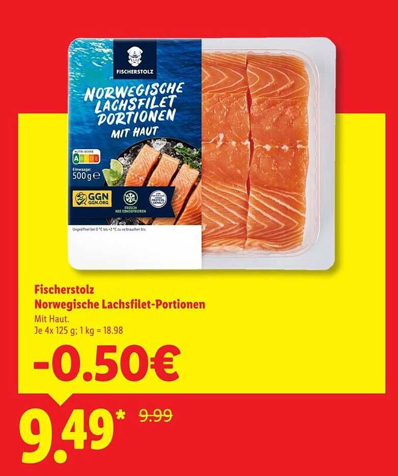 Fischerstolz Norwegische Lachsfilet-Portionen mit Haut