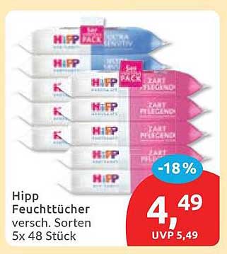 Hipp Feuchttücher versch. Sorten 5x 48 Stück