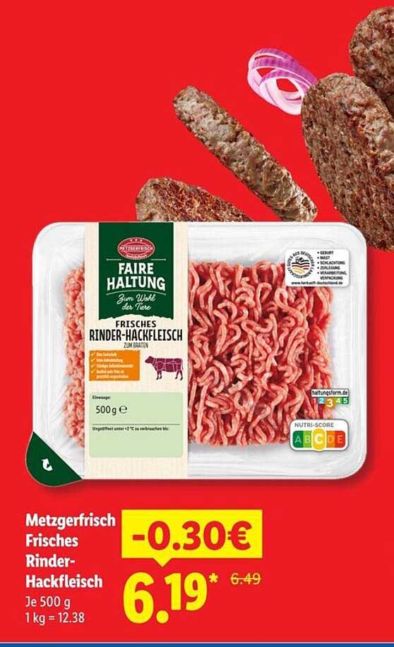 Metzgerfrisch Frisches Rinder-Hackfleisch