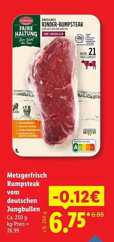 Metzgerfrisch Rumpsteak vom deutschen Jungbullen