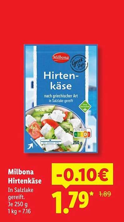 Milbona Hirtenkäse nach griechischer Art in Salzlake gereift