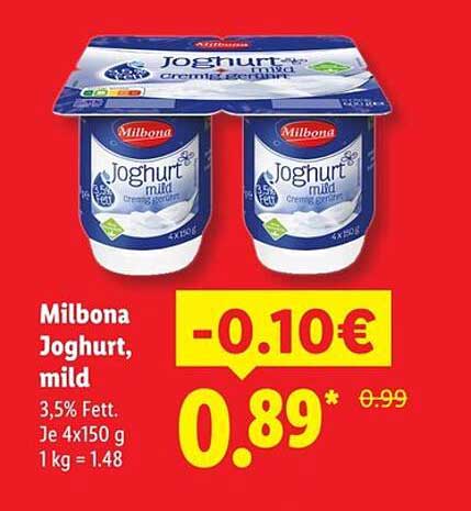 Milbona Joghurt, mild