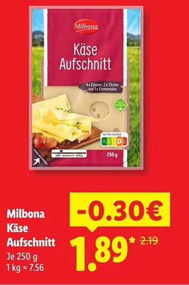 Milbona Käse Aufschnitt
