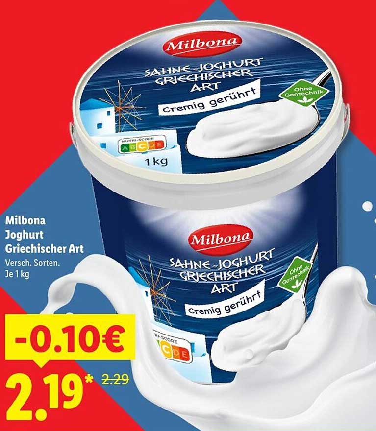 Milbona Sahne-Joghurt Griechischer Art cremig gerührt 1 kg