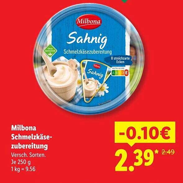 Milbona Schmelzkäse-zubereitung