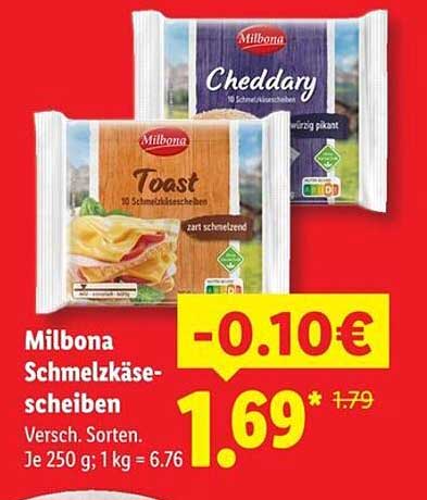 Milbona Schmelzkäsescheiben