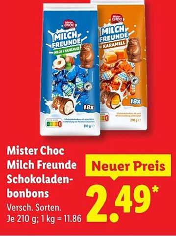 Mister Choc Milch Freunde Schokoladenbonbons