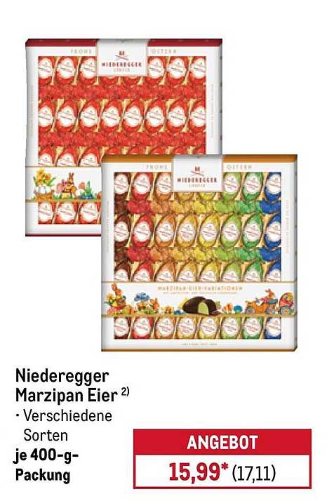 Niederegger Marzipan Eier 2) Verschiedene Sorten je 400-g-Packung