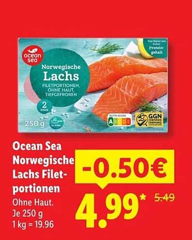 Ocean Sea Norwegische Lachs Filetportioen