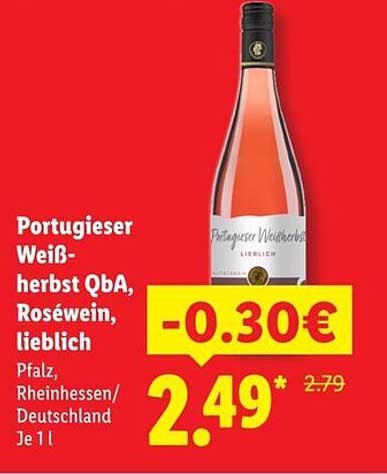 Portugieser Weißherbst QbA, Roséwein, lieblich