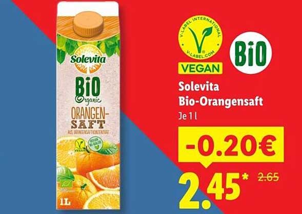 Solevita Bio-Orangensaft Je 1l