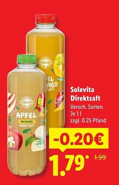 Solevita Direktsaft Versch. Sorten. Je 1l