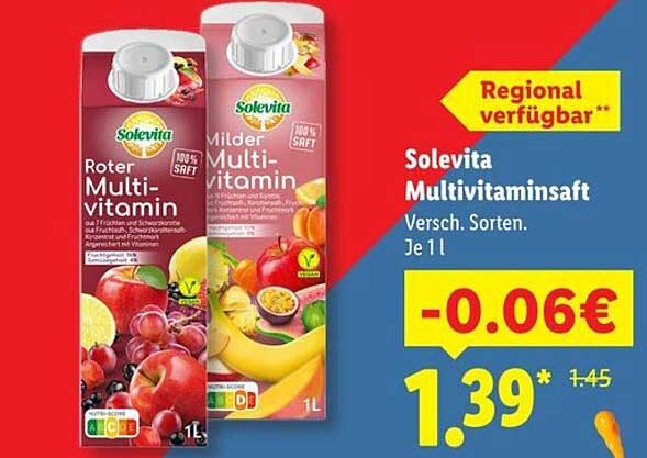Solevita Multivitaminsaft Versch. Sorten. Je 1 l
