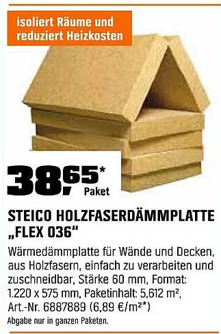 STEICO HOLZFASERDÄMMPLATTE „FLEX 036“