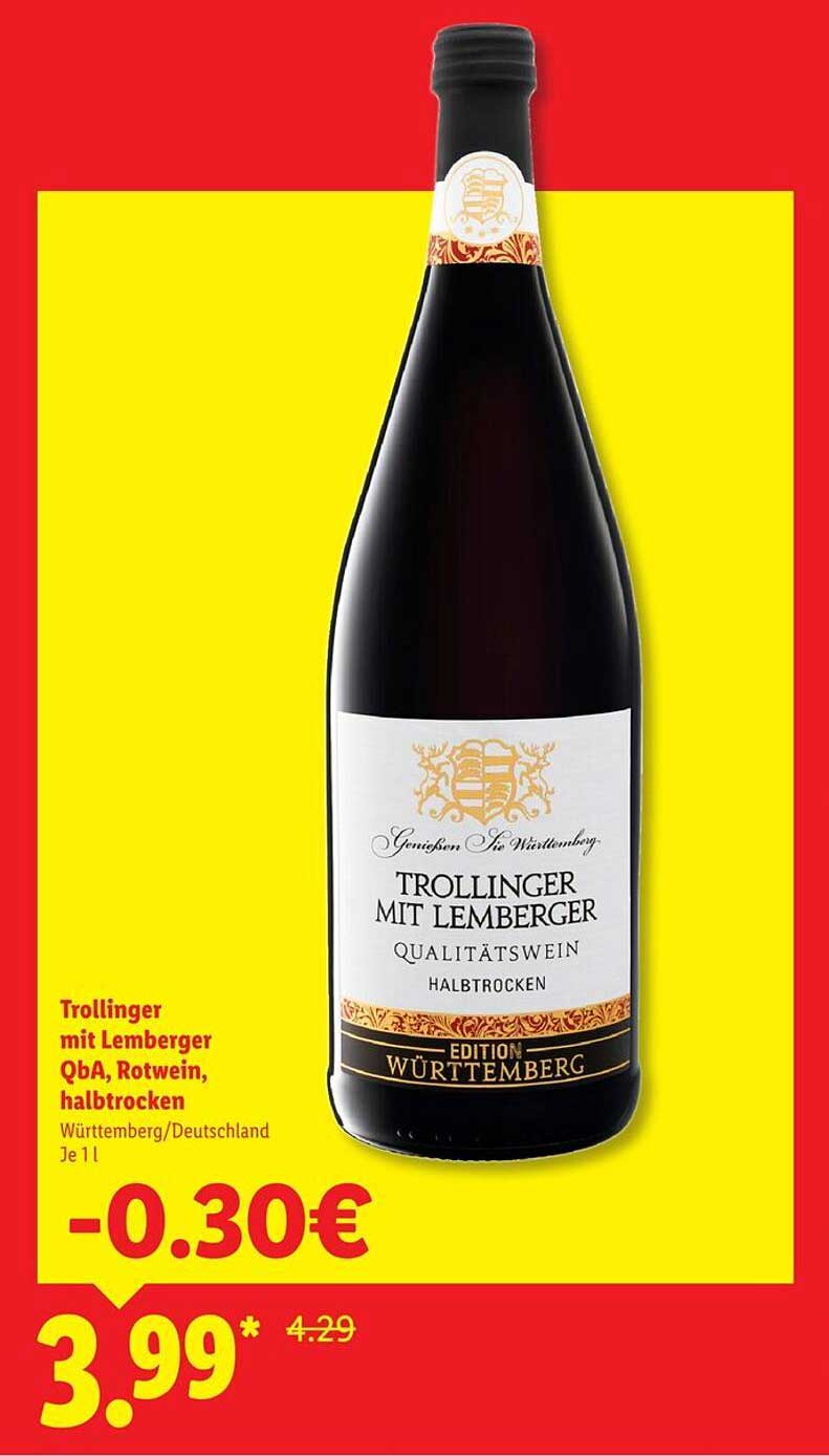 Trollinger mit Lemberger QbA, Rotwein, halbtrocken