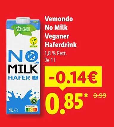 Vemondo No Milk Veganer Haferdrink