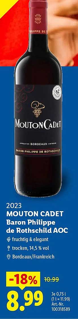 MOUTON CADET Baron Philippe de Rothschild AOC