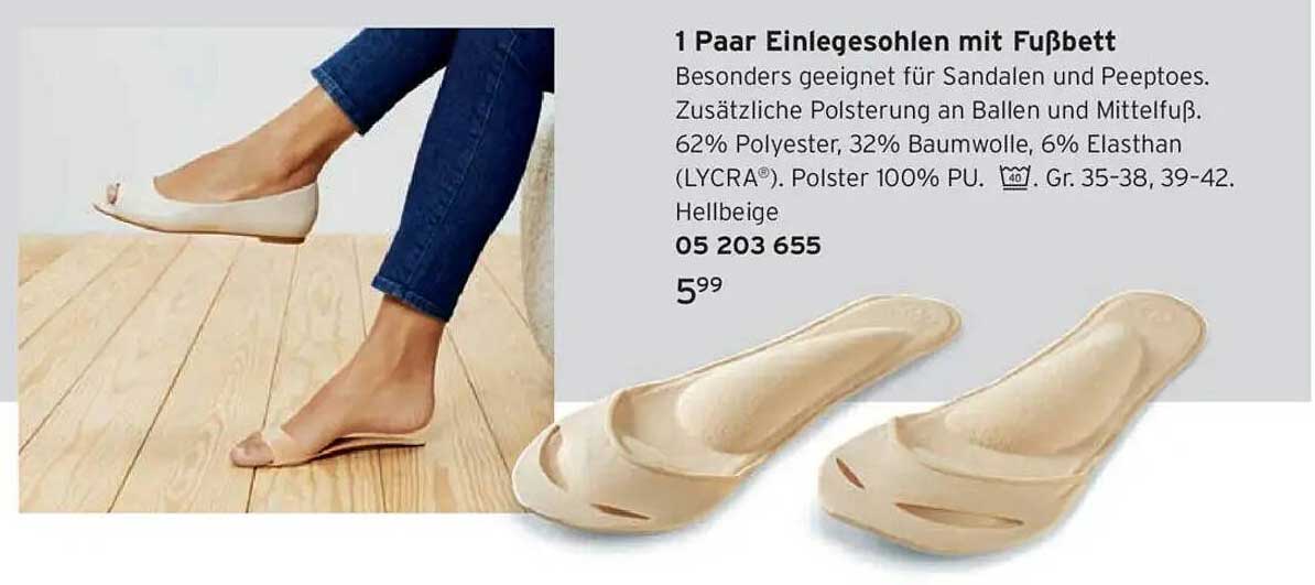 1 Paar Einlegesohlen mit Fußbett