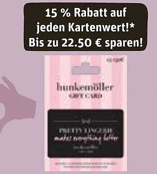 15 % Rabatt auf jeden Kartenwert bei Hunkemöller – Bis zu 22,50 € sparen!