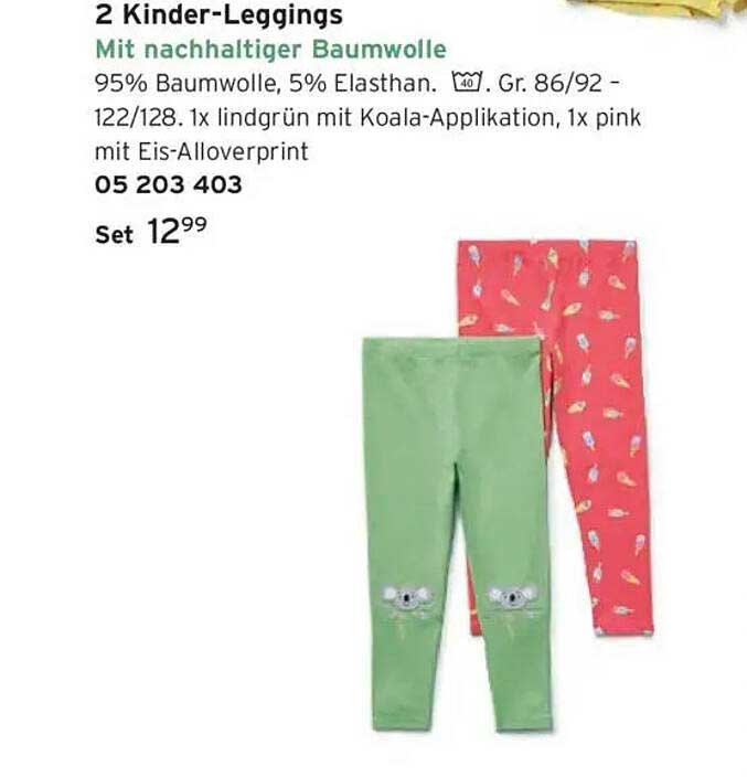 2 Kinder-Leggings mit nachhaltiger Baumwolle