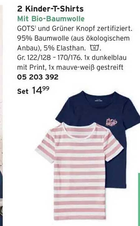2 Kinder-T-Shirts Mit Bio-Baumwolle