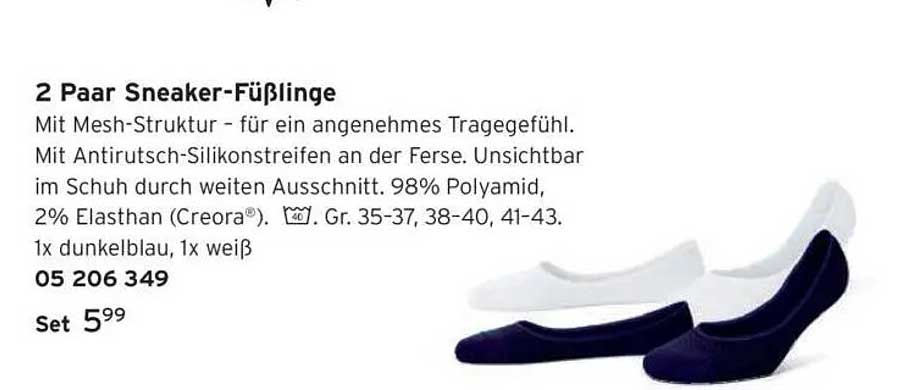2 Paar Sneaker-Füßlinge