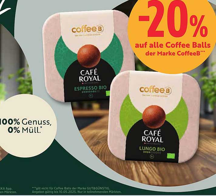 20% Rabatt auf alle Coffee Balls der Marke CoffeeB™