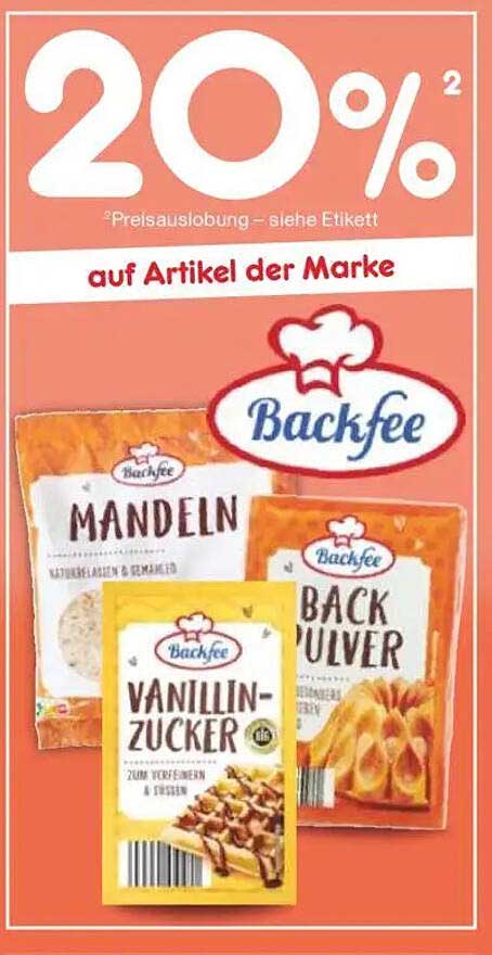 20% Rabatt auf Artikel der Marke Backfee