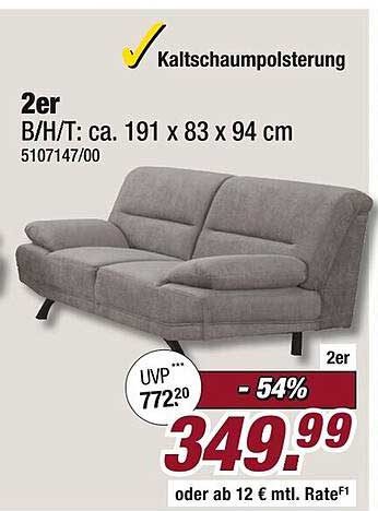 2er Sofa mit Kaltschaumpolsterung - Komfort für jedes Zuhause