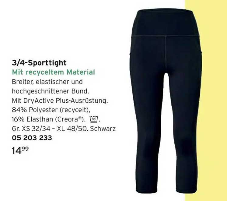 3/4-Sporttight mit recyceltem Material