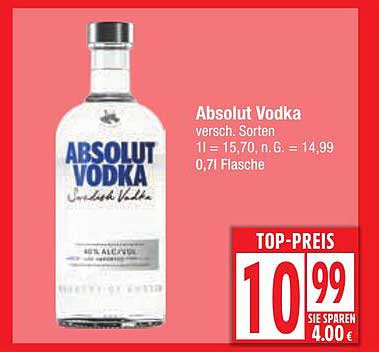Absolut Vodka, 0,7 l Flasche, verschiedene Sorten