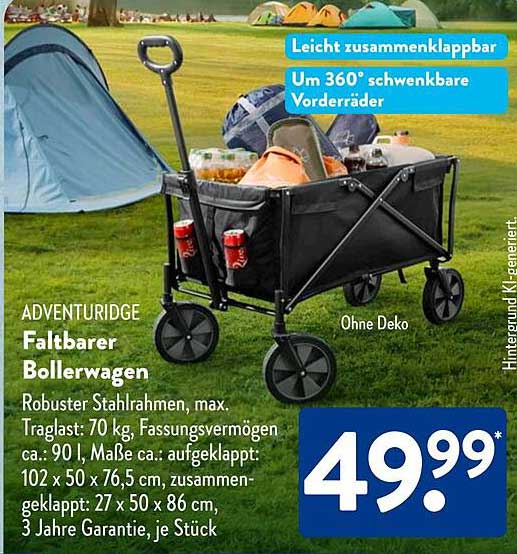 ADVENTURIDGE Faltbarer Bollerwagen