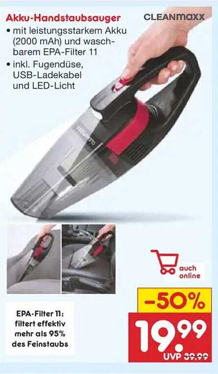 Akku-Handstaubsauger CLEANmaxx