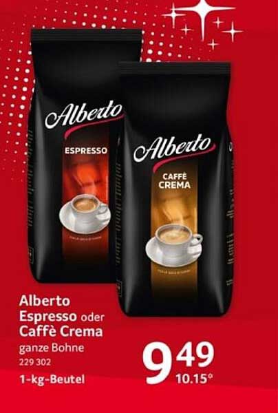 Alberto Espresso oder Caffè Crema - ganze Bohne 1 kg