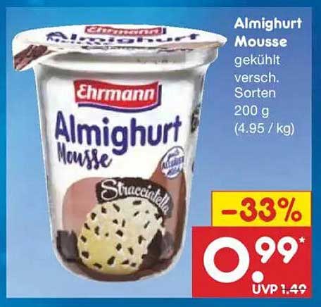 Almighurt Mousse gekühlt von Ehrmann - Stracciatella 200 g