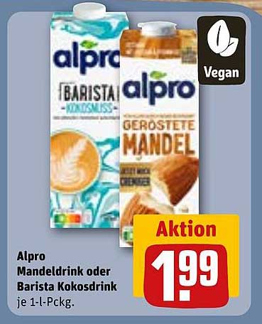 Alpro Mandeldrink oder Barista Kokosdrink je 1-l-Pckg.