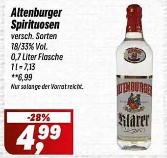 Altenburger Spirituosen - Verschiedene Sorten 0,7 Liter Flasche