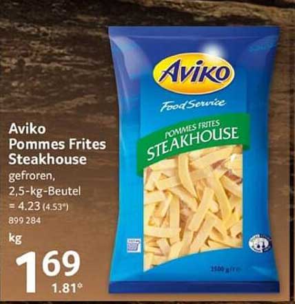 Aviko Pommes Frites Steakhouse, gefroren, 2,5-kg-Beutel