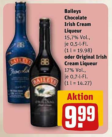 Baileys Chocolate Irish Cream Liqueur und Original Irish Cream Liqueur