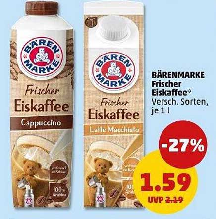 BÄRENMARKE Frischer Eiskaffee, verschiedene Sorten, je 1 l