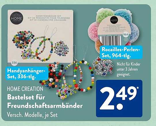 Bastelset für Freundschaftsbänder - Home Creation, 336-tlg.