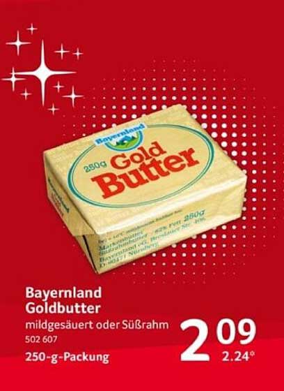 Bayernland Goldbutter 250g mildgesäuert oder Süßrahm