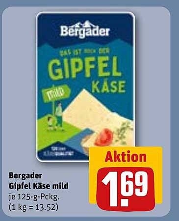 Bergader Gipfel Käse mild, je 125-g-Pckg.