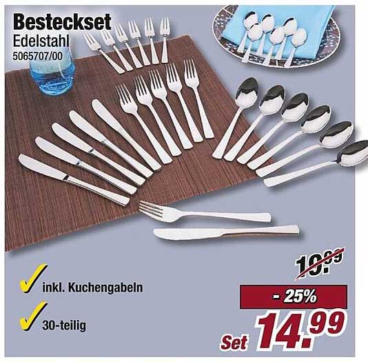 Besteckset Edelstahl 30-teilig