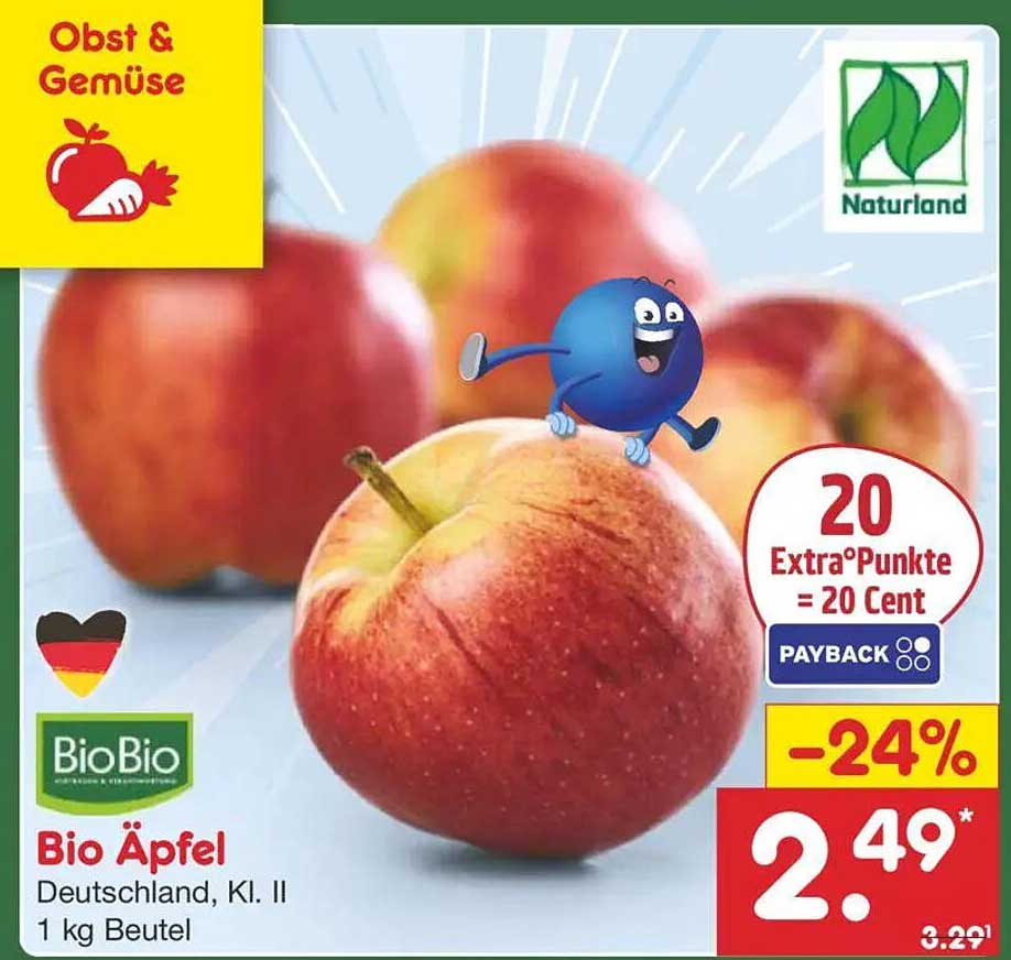 Bio Äpfel Deutschland, Kl. II 1 kg Beutel