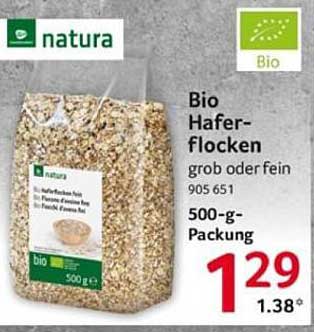 Bio Haferflocken grob oder fein 500-g-Packung