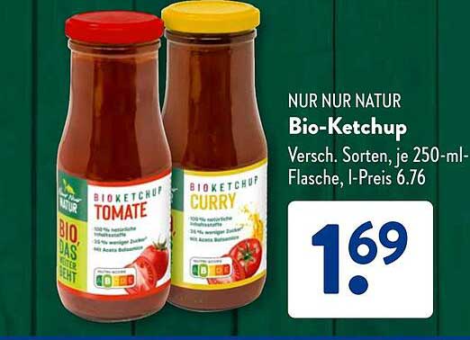 Bio-Ketchup nur 1,69 € - Verschiedene Sorten 250 ml
