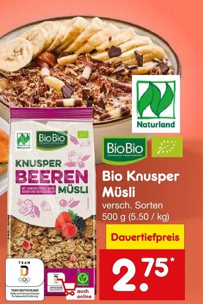 Bio Knusper Müslimischung – verschiedene Sorten