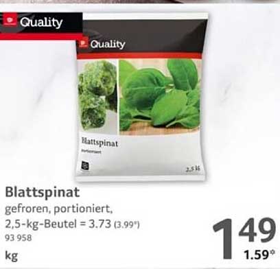 Blattspinat gefroren, portioniert